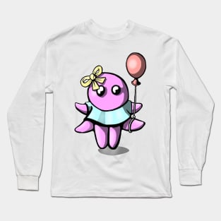 Happy Octopus with Balloon Long Sleeve T-Shirt